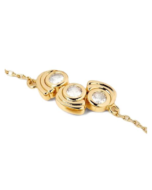 Yoj Metallic Mavlo Chain Crystal Bracelet