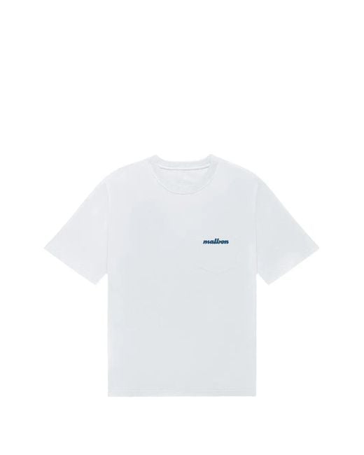 Malbon Golf White Vista Repair Logo-Print T-Shirt for men