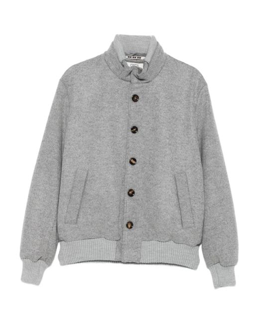 KIRED Gray Cashmere Single-Breasted Coat for men