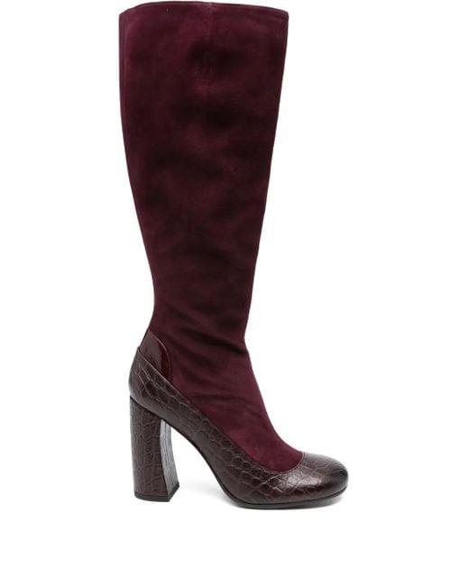 Bottes En Cuir À Effet Peau De Crocodile 85 Mm Chie Mihara en coloris Purple