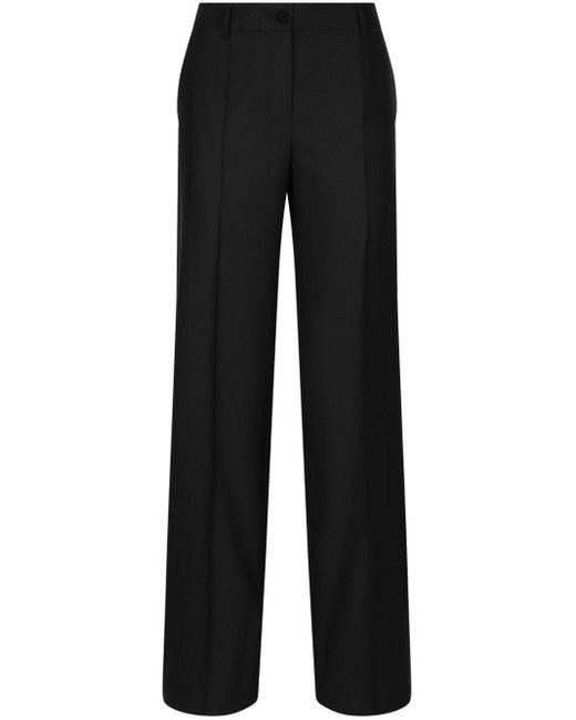 Dolce & Gabbana Black Flared Virgin-wool Trousers