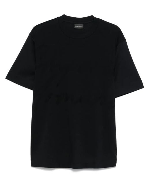 Camiseta con logo estampado Emporio Armani de hombre de color Black