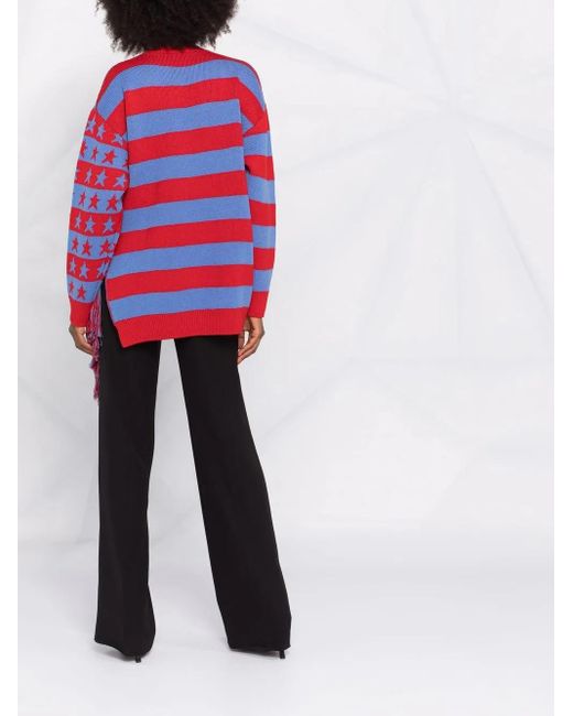 Stella McCartney Red And Blue Virgin Wool Eco Hero Jumper