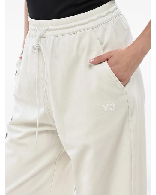 Yohji Yamamoto White Logo-Print Drawstring Track Pants