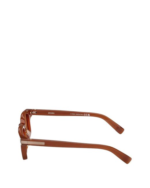 Zegna Pink Rectangle-Frame Sunglasses for men