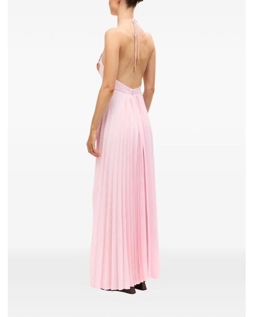 Acler Pink Brewood Pleated Maxi Dress