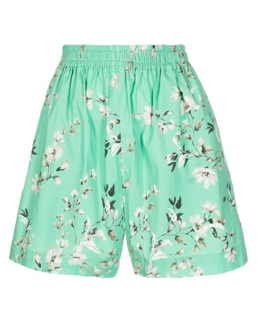 Bambah Green Josephine Floral Shorts