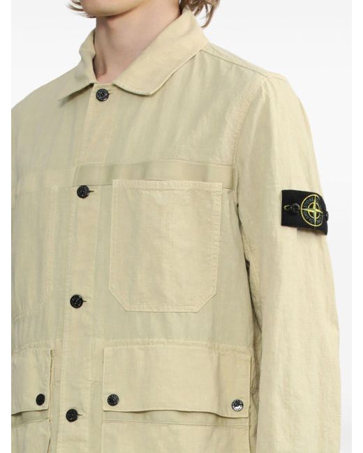 Stone Island Natural Compass-badge Shirt Jacket for men