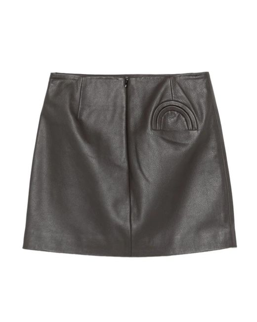 Blazé Milano Gray Leather Mini Skirt