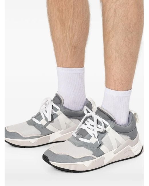 DIESEL White S-Brentha Panelled Sneakers for men