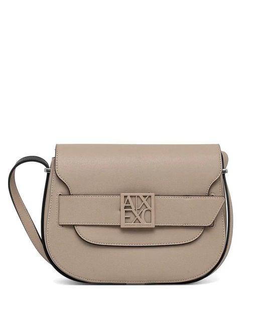 ARMANI EXCHANGE Gray Logo-Plaque Cross Body Bag