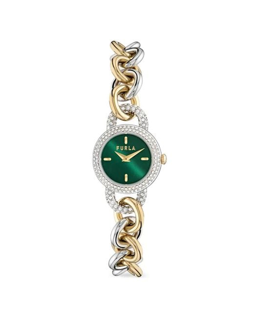 Furla Green Crystal 34Mm Watch