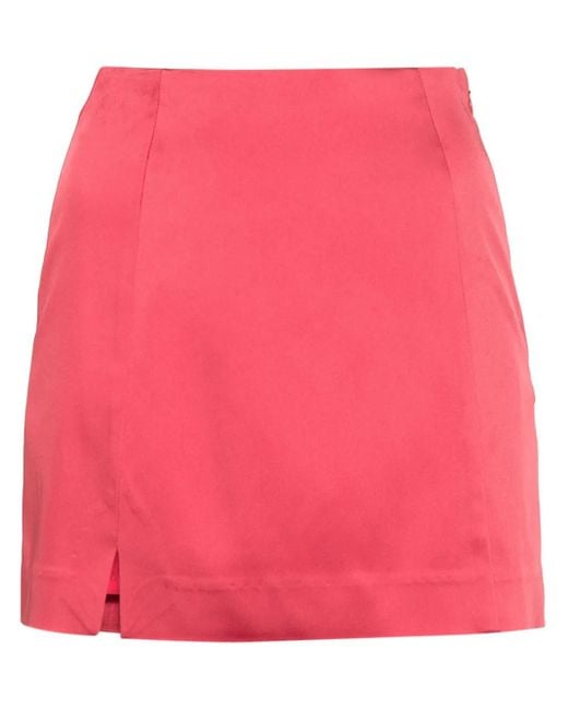 Cult Gaia Pink Flor Satin Mini Skirt