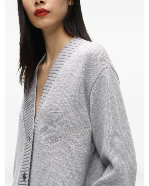 Karl Lagerfeld Gray Soutache Cardigan
