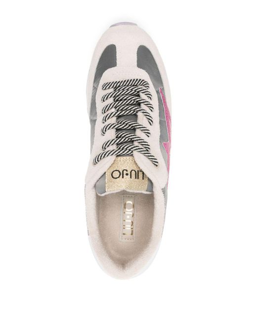 Liu Jo Pink Flatform-Sneakers mit Kontrasteinsätzen