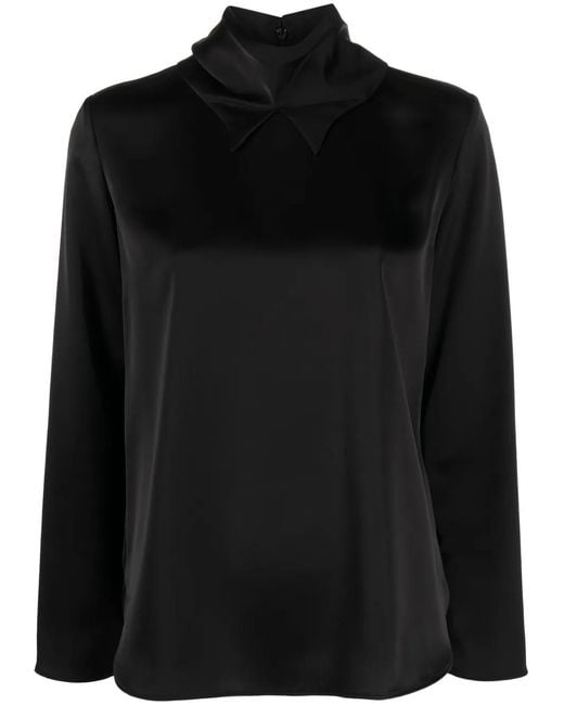 Emporio Armani Black Pointed High-Neck Blouse