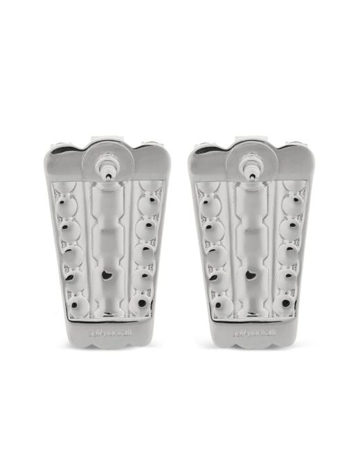Self-Portrait White Crystal-Embellished Earrings