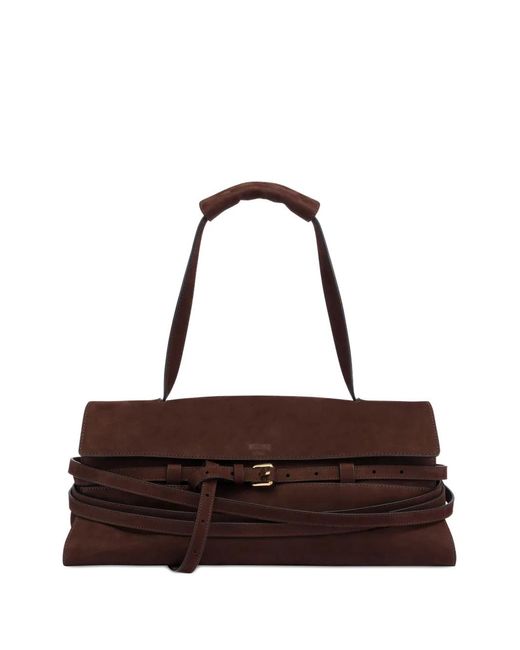 Moschino Brown Tie Me Shoulder Bag