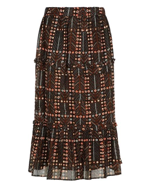 Falda con motivo a capas Isabel Marant de color Brown