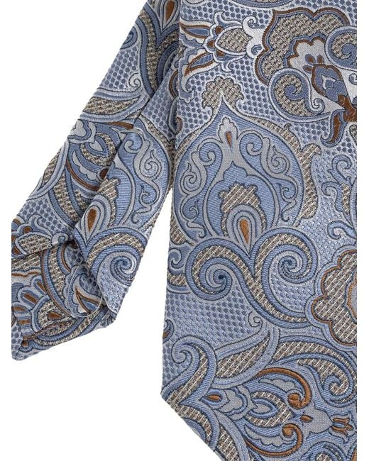 Etro Blue Paisley-Patterned Tie for men