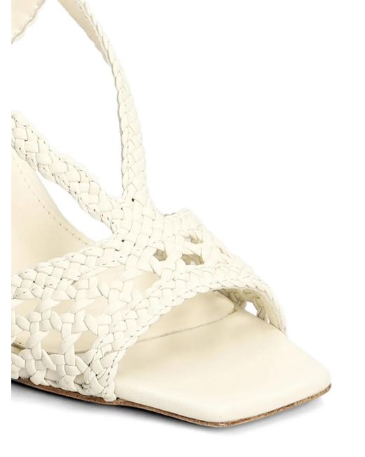 Lola Cruz White Tabata Braided Slingback Sandals
