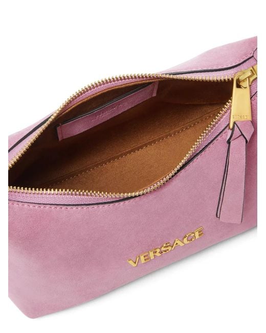Versace Pink Tag Suede Shoulder Bag