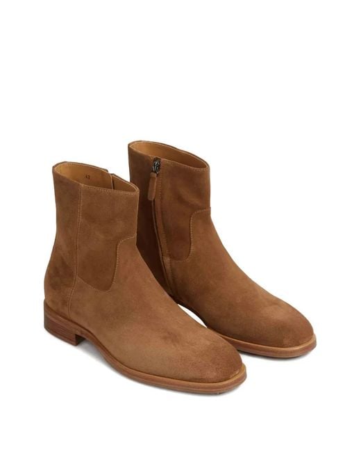 Henderson Brown Suede Zip Boots for men