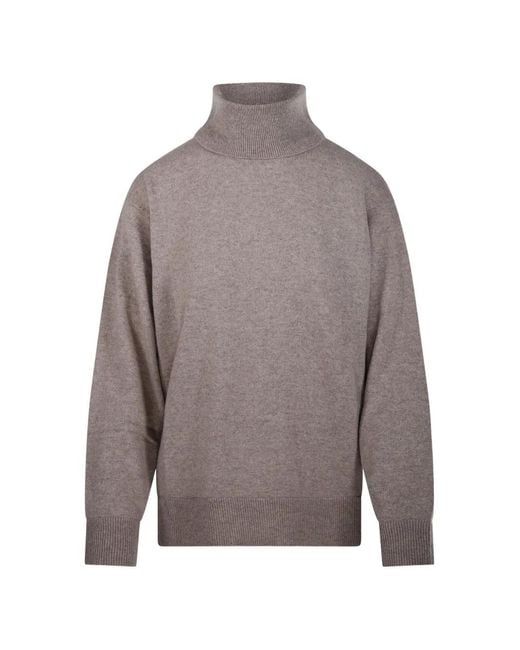 P.A.R.O.S.H. Gray High-Neck Ribbed-Trim Sweater