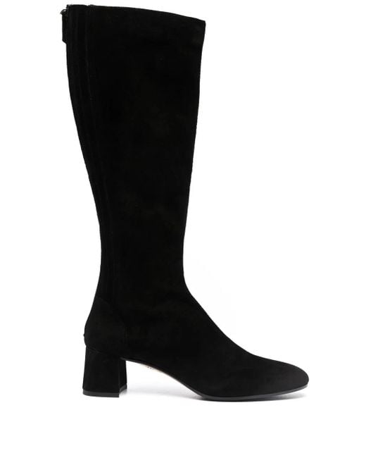 Aquazzura ラウンドトゥ ロングブーツ Black