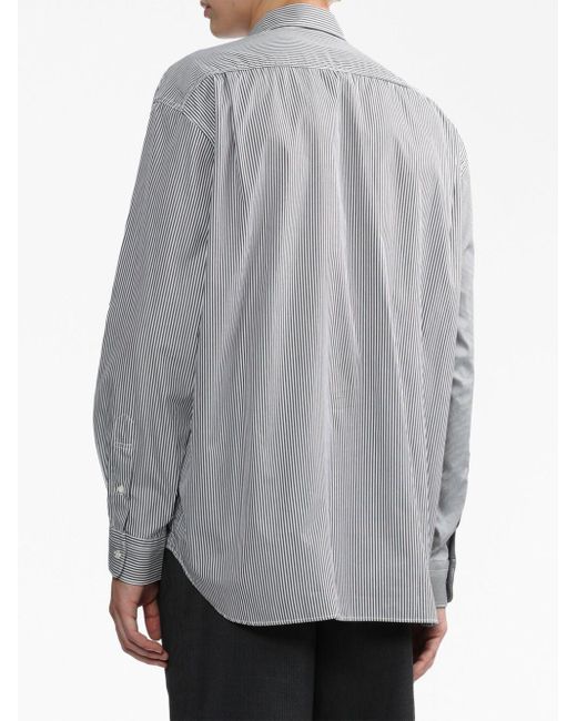 Comme des Garçons Gray Striped Button-up Cotton Shirt for men