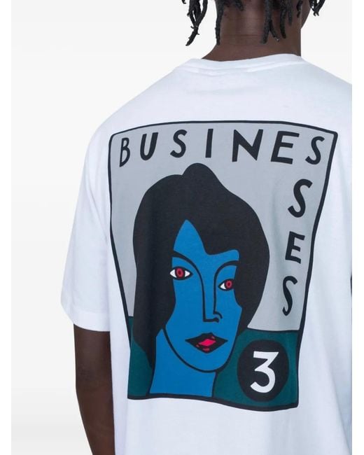 by Parra White Graphic T-Shirt for men