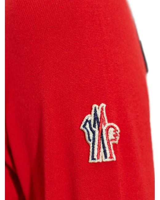 Moncler Red Logo Ribbed Top