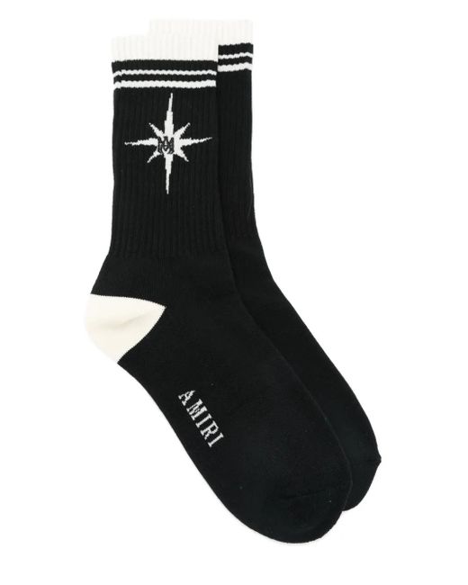 Amiri Black Starburst Socks for men