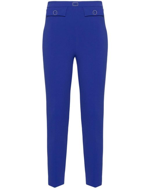 Pantalon slim à coupe courte Elisabetta Franchi en coloris Blue