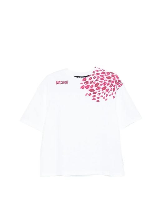 Just Cavalli Pink Printed T-Shirt