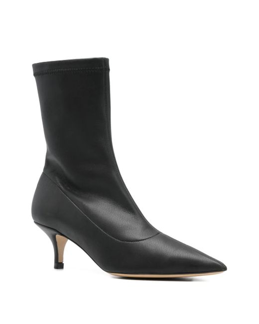 P.A.R.O.S.H. Black Pointed-Toe Sock Boots