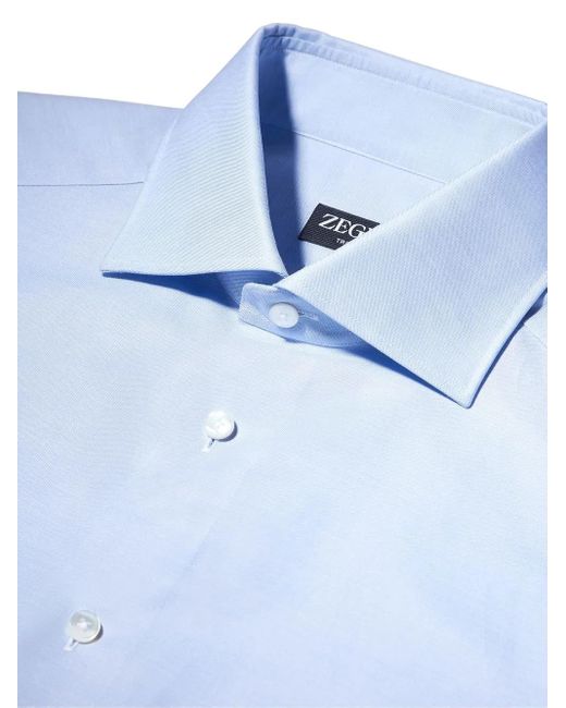 Zegna Blue Trofeo Cotton Shirt for men