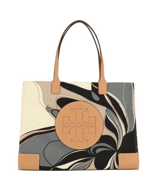 Tory Burch Black Graphic-Print Tote Bag