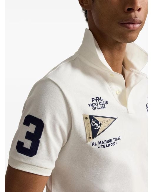 Polo Ralph Lauren White Big Pony Embroidered Polo Shirt for men