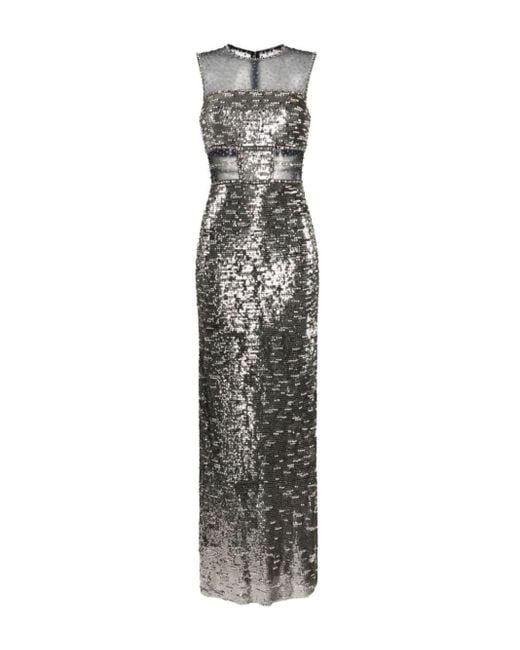 Jenny Packham White Nixie Sequined Tulle Gown