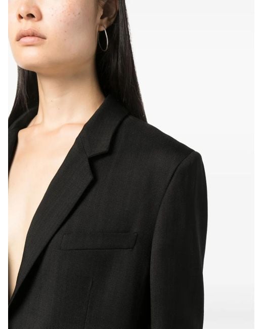 MSGM Black Notched-Lapels Single-Breasted Blazer