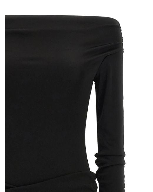 Vestido corto Wendell drapeado ANDAMANE de color Black