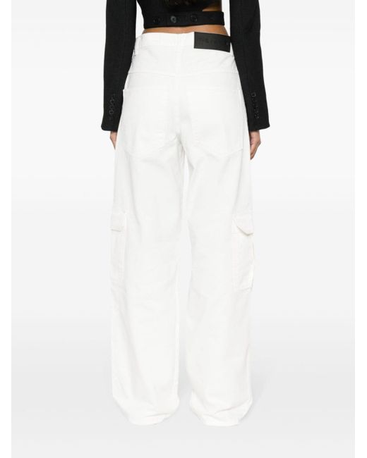 The Mannei White Melas High-waisted Cargo Jeans