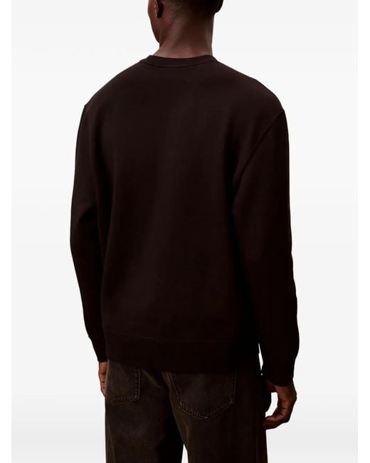 Calvin Klein Black Ls 350Fleece Retro Graphic Crewneck for men
