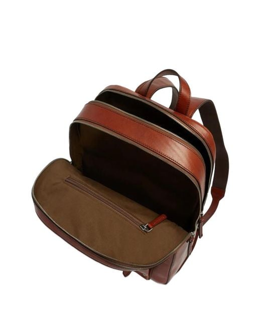 The Bridge Brown Buckle-Detail Leather Backpack for men