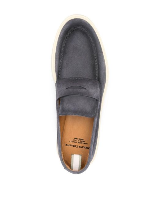 Officine Creative Gray Suede Moccasins for men