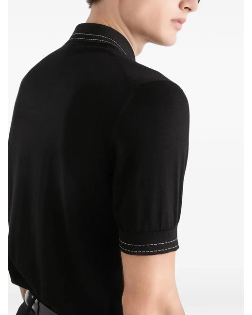 Dolce & Gabbana Black Short-Sleeve Polo Shirt for men