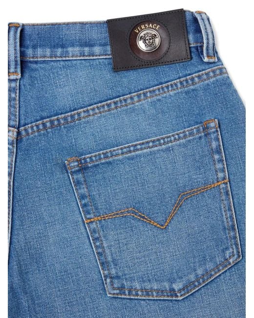 Versace Blue Straight Jeans for men