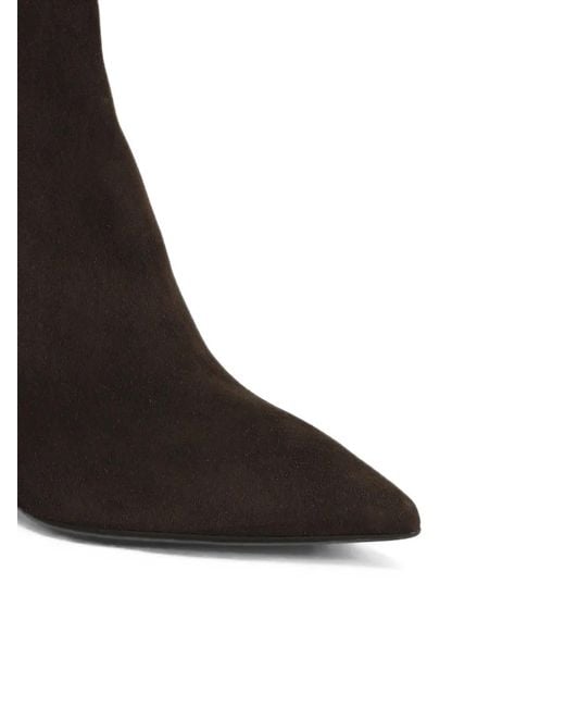 Chantal Black Pointed-Toe Suede Ankle Boots