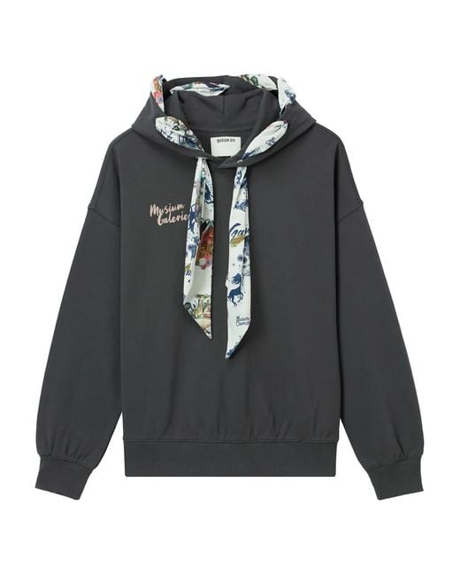 Musium Div. Gray Scarf-Detail Hoodie
